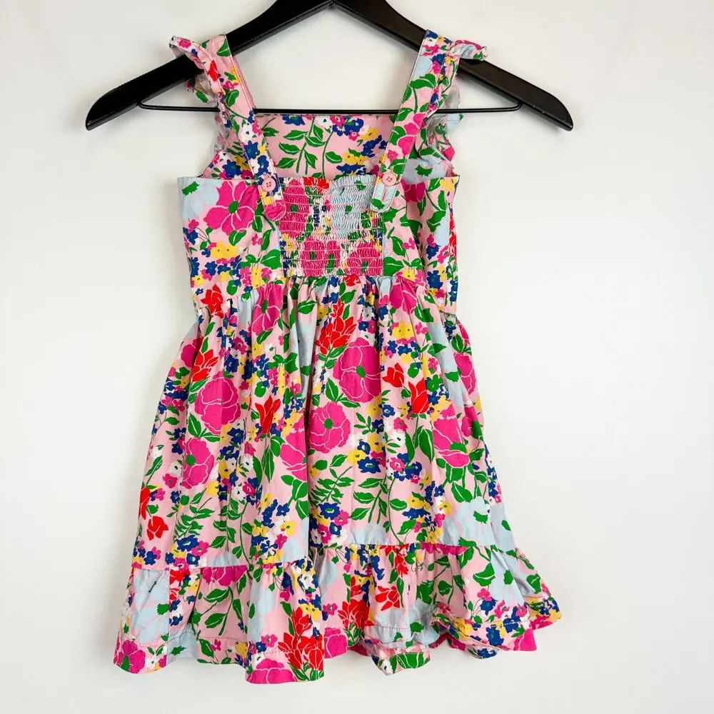 Hanna Andersson Floral Spring Ruffled Girls Dress Pink Flowers - 5